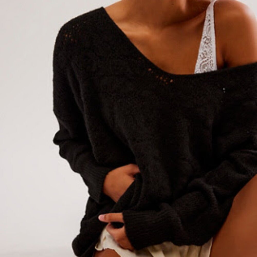 Free People C. O.Z. Y Pointelle Pullover